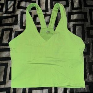 ALO Yoga Lime Green V-Neck Crop Top